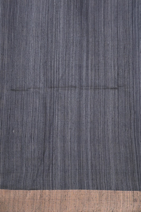Bailu Silk Saree In Grey With Zari Border