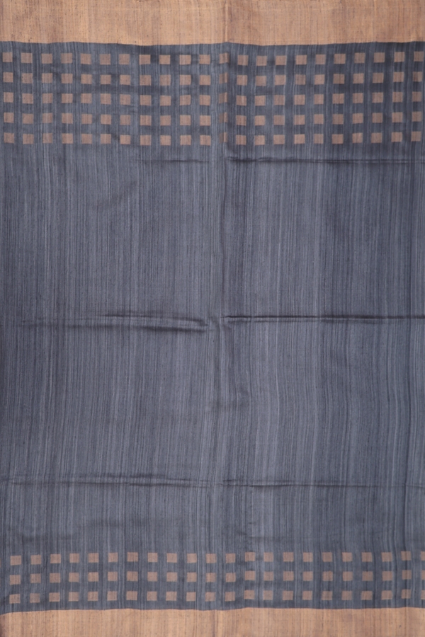 Bailu Silk Saree In Grey With Zari Border