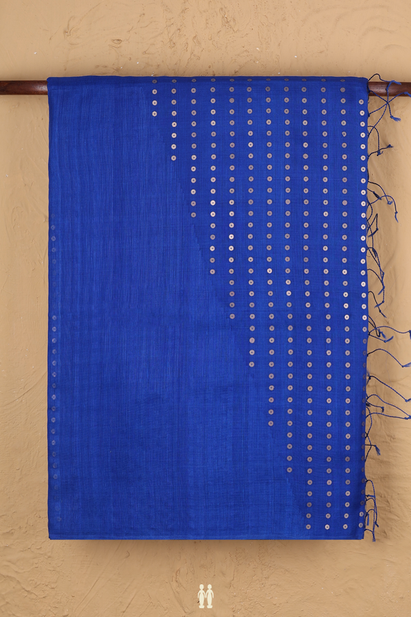 Bailu Silk Saree In Indigo Blue With Chamki Work