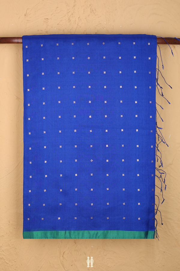 Bailu Silk Saree In Indigo Blue With Chamki Work