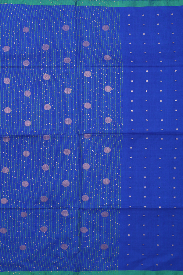 Bailu Silk Saree In Indigo Blue With Chamki Work