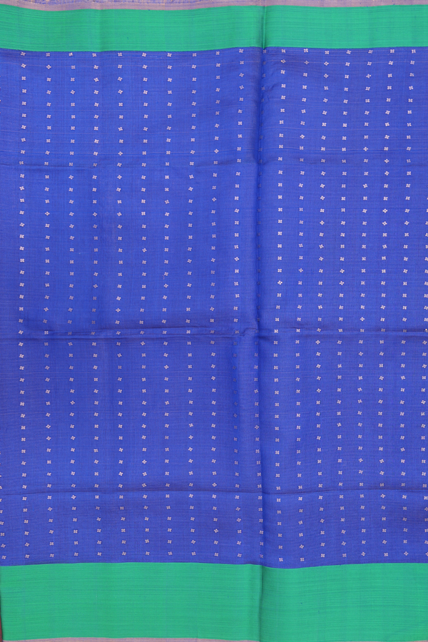 Bailu Silk Saree In Indigo Blue With Chamki Work