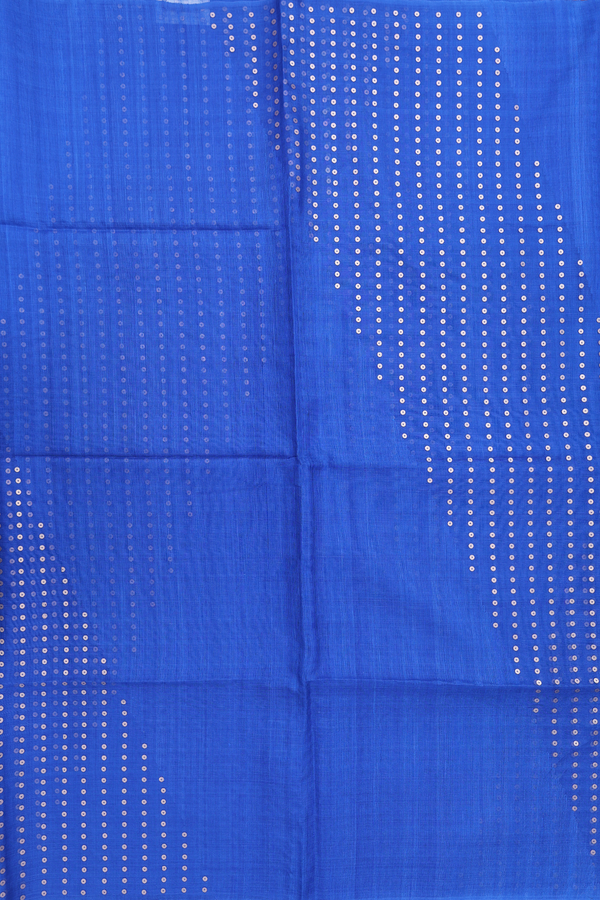 Bailu Silk Saree In Indigo Blue With Chamki Work