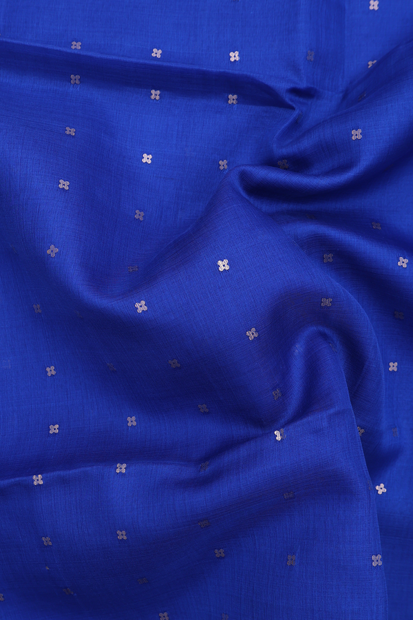 Bailu Silk Saree In Indigo Blue With Chamki Work
