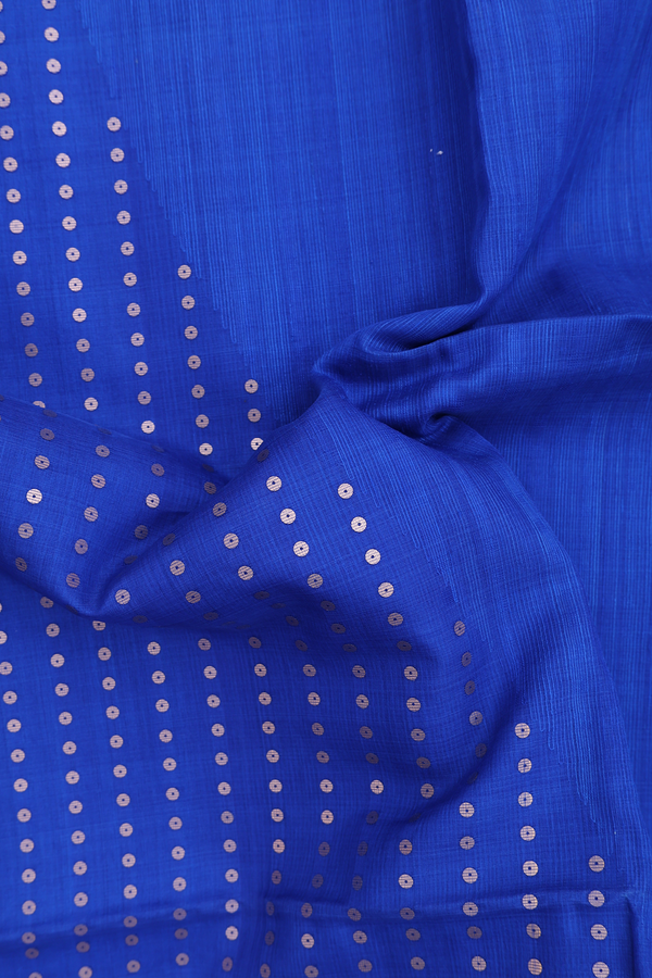 Bailu Silk Saree In Indigo Blue With Chamki Work