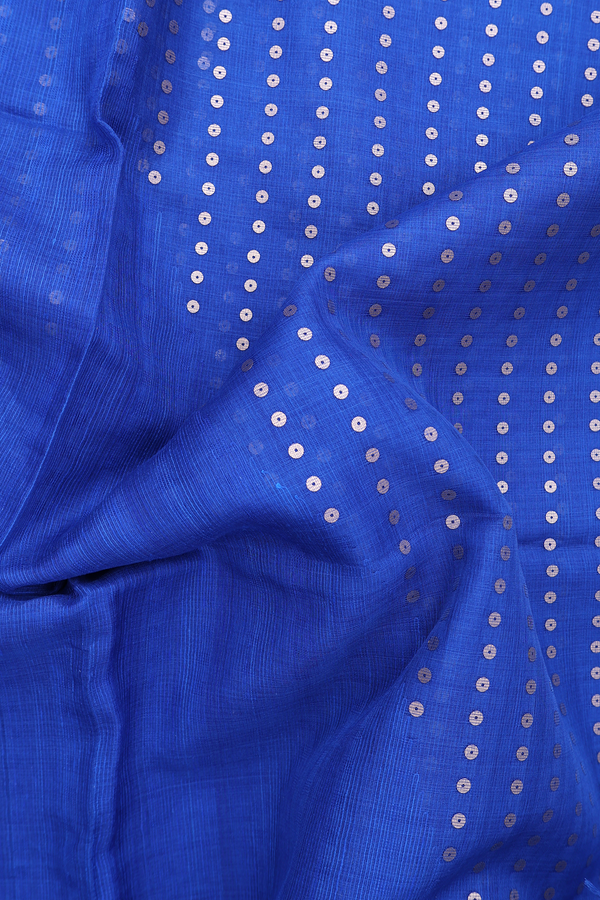 Bailu Silk Saree In Indigo Blue With Chamki Work