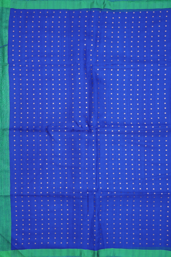 Bailu Silk Saree In Indigo Blue With Contrast Border