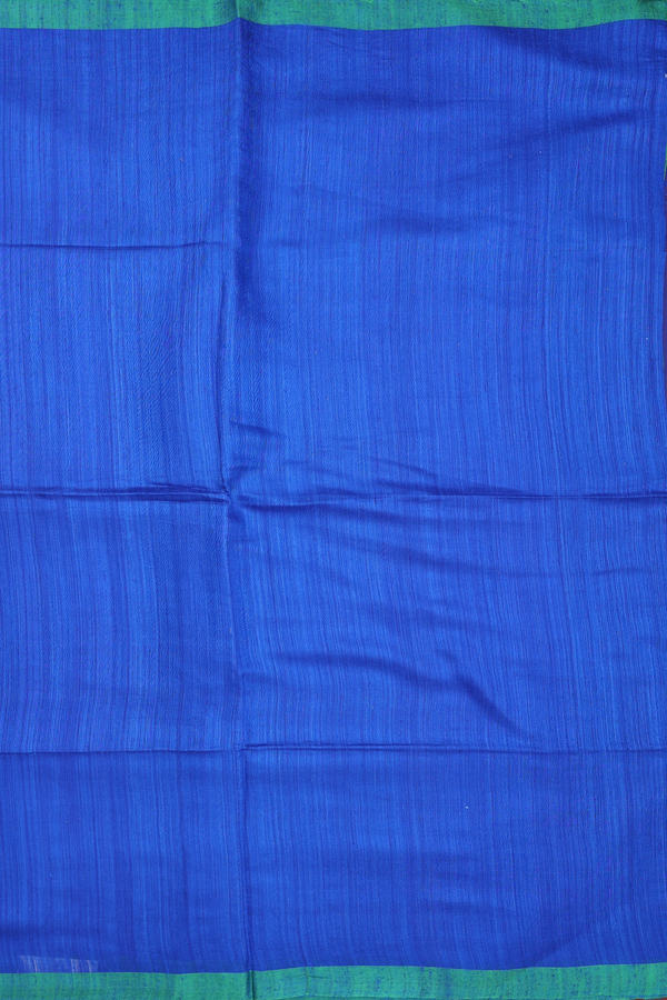 Bailu Silk Saree In Indigo Blue With Contrast Border