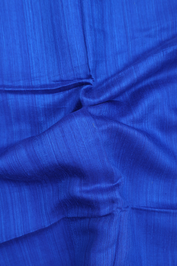 Bailu Silk Saree In Indigo Blue With Contrast Border