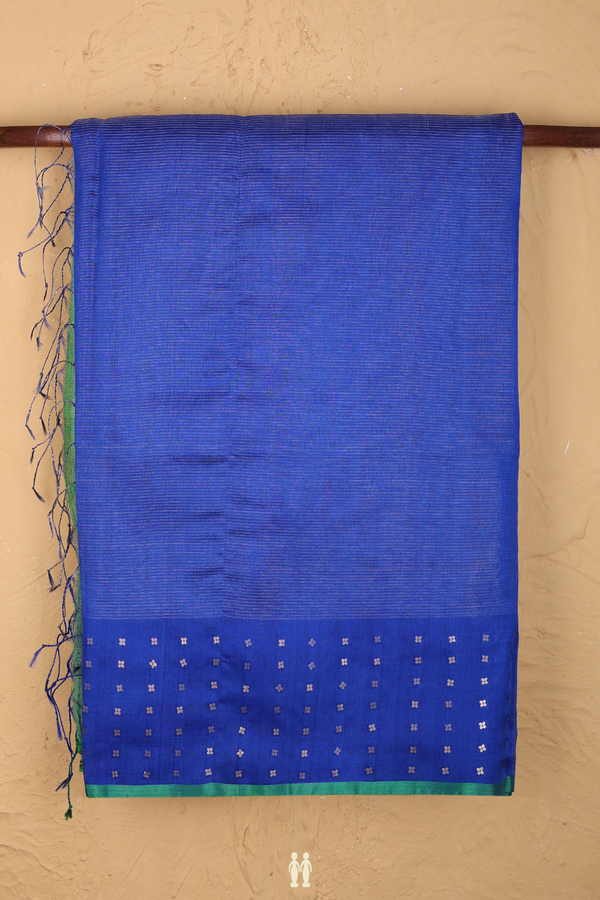 Bailu Silk Saree In Indigo Blue With Stripes Design