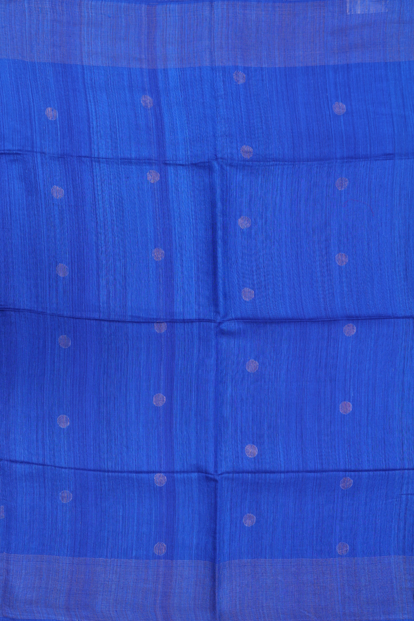 Bailu Silk Saree In Indigo Blue With Zari Buttas