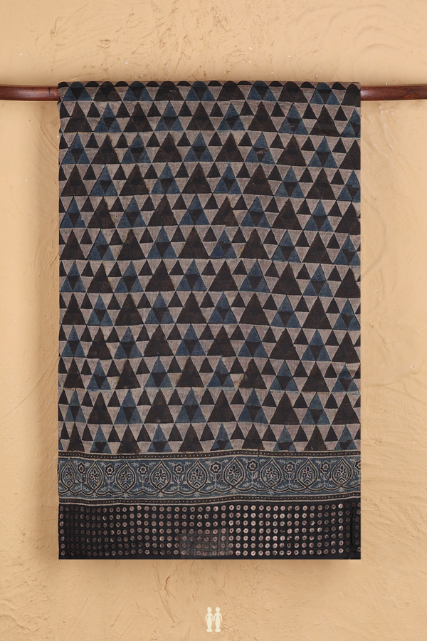Bailu Silk Saree In Multicolor With Ajrakh Printed Design