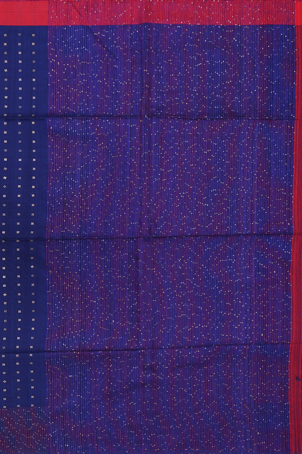 Bailu Silk Saree In Navy Blue With Chamki Work