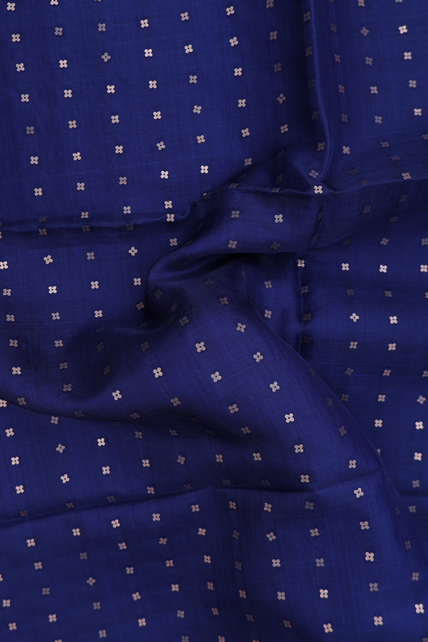 Bailu Silk Saree In Navy Blue With Chamki Work