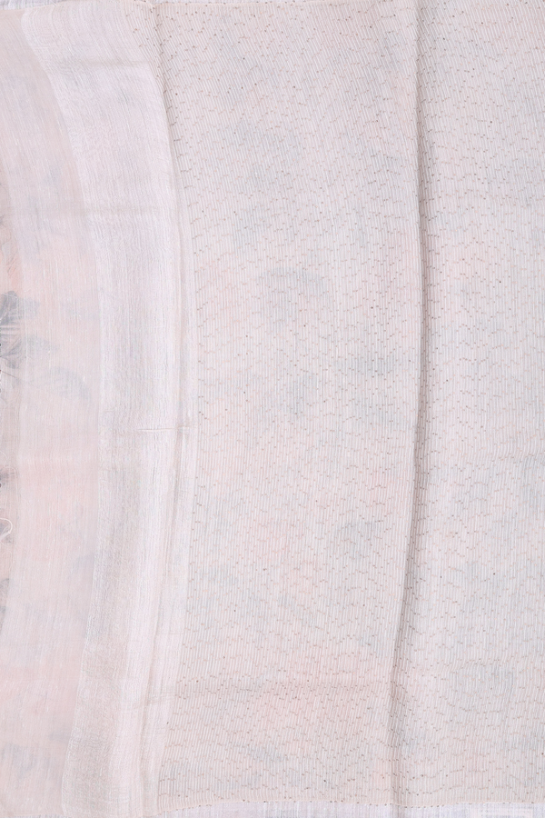 Bailu Silk Saree In Pastel Brown With Leaf Design