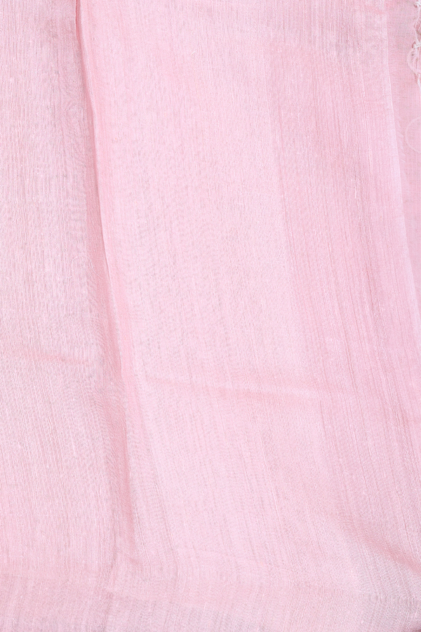 Bailu Silk Saree In Pastel Pink With Floral Design