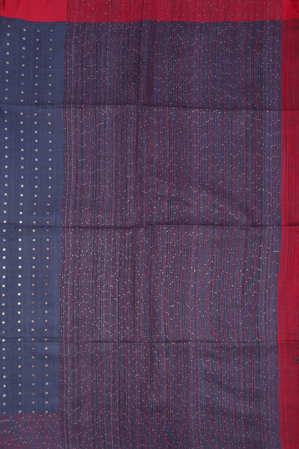 Bailu Silk Saree In Pigeon Blue With Chamki Work