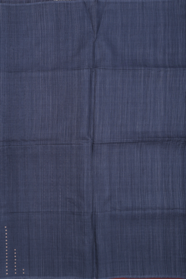 Bailu Silk Saree In Pigeon Blue With Chamki Work