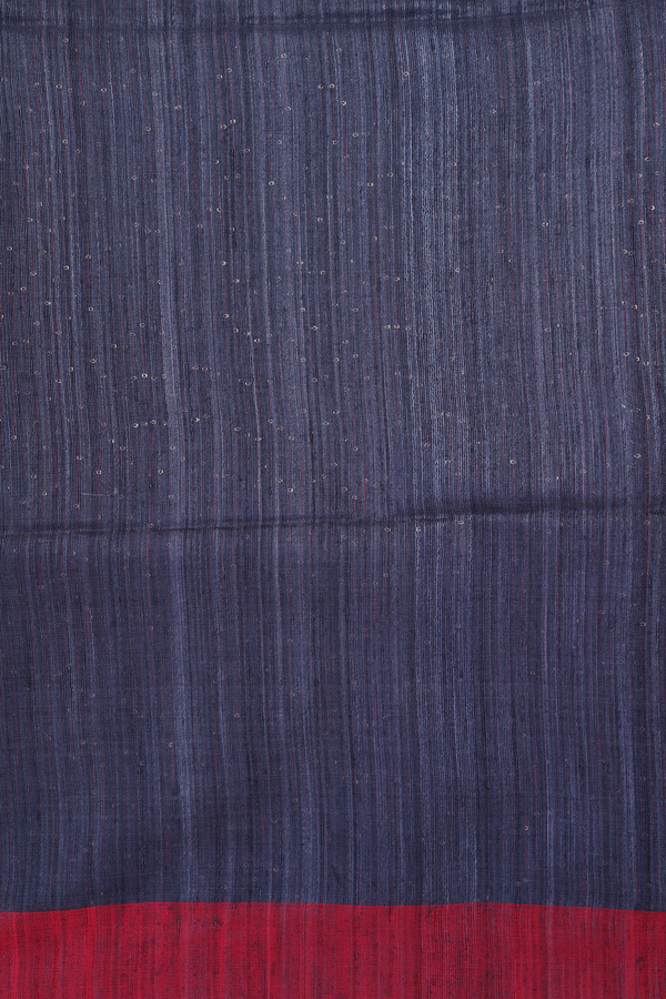 Bailu Silk Saree In Pigeon Blue With Chamki Work