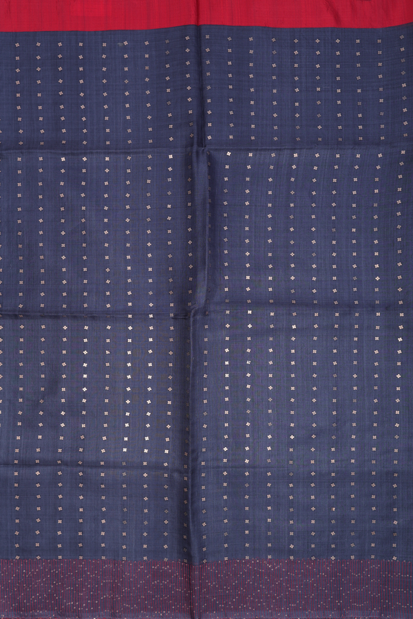 Bailu Silk Saree In Pigeon Blue With Chamki Work