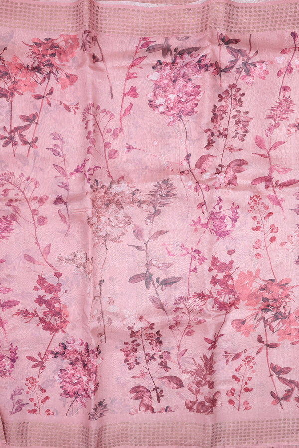 Bailu Silk Saree In Pink With Printed Design