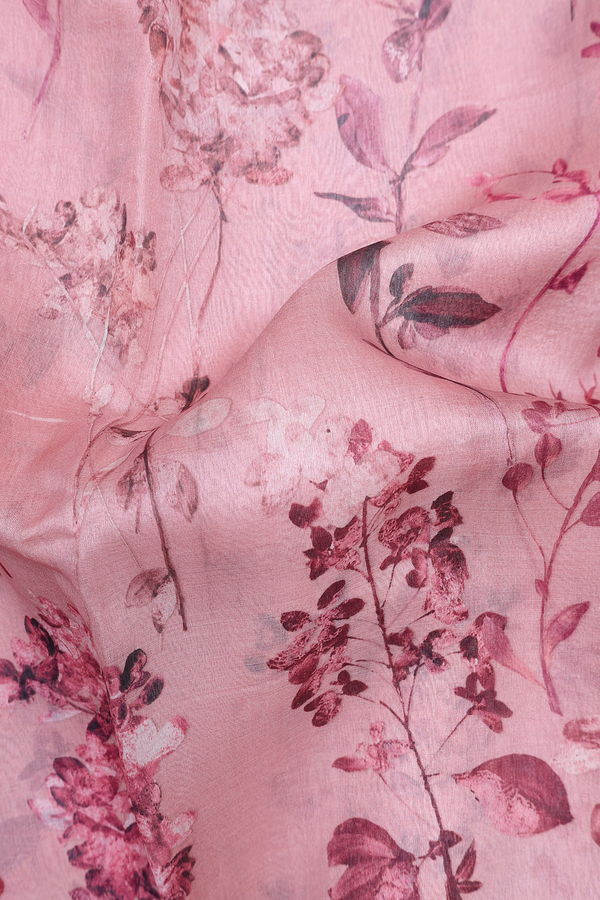 Bailu Silk Saree In Pink With Printed Design