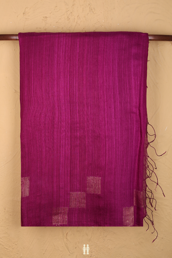 Bailu Silk Saree In Plain Berry Purple With Square Border