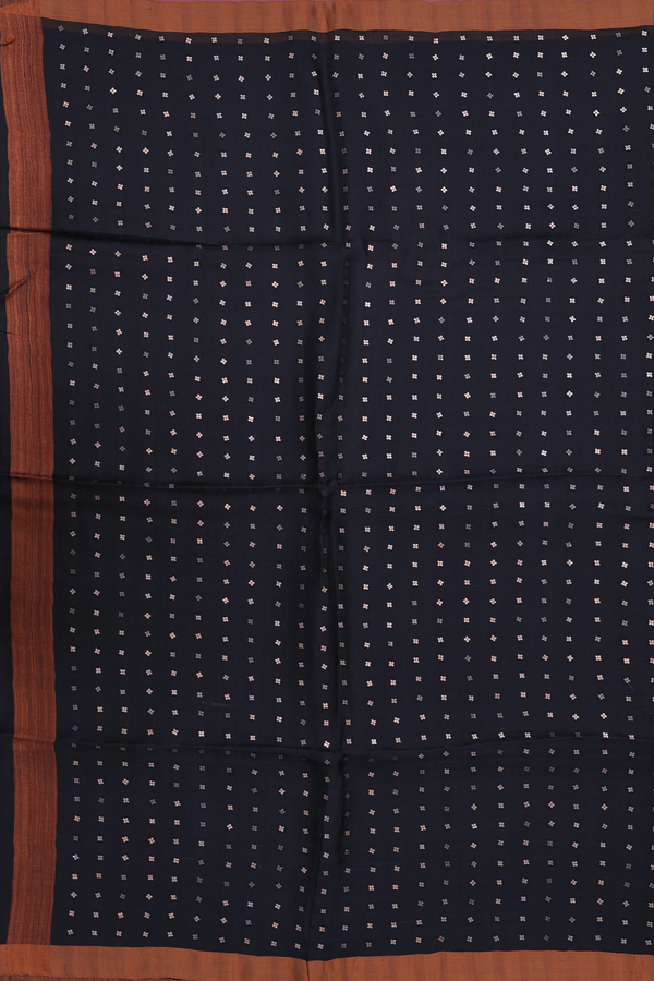 Bailu Silk Saree In Plain Black With Contrast Border