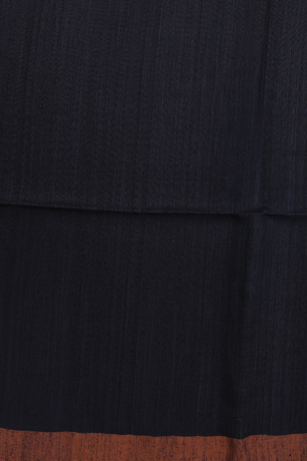 Bailu Silk Saree In Plain Black With Contrast Border