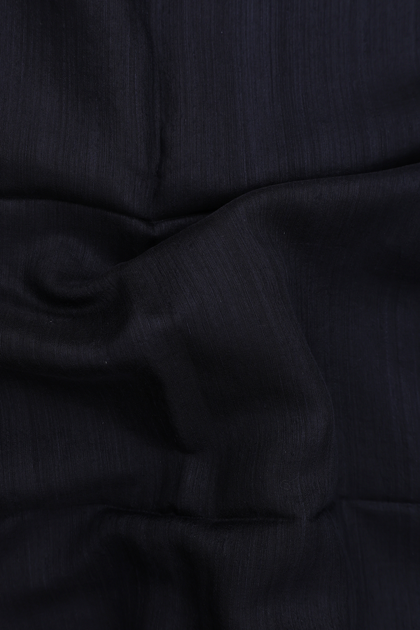 Bailu Silk Saree In Plain Black With Contrast Border