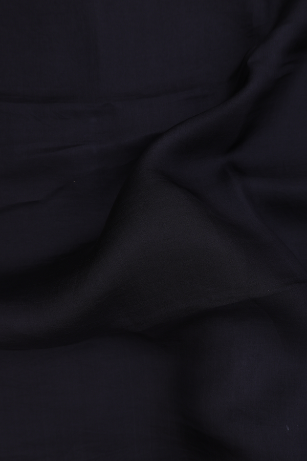 Bailu Silk Saree In Plain Black With Chamki Border