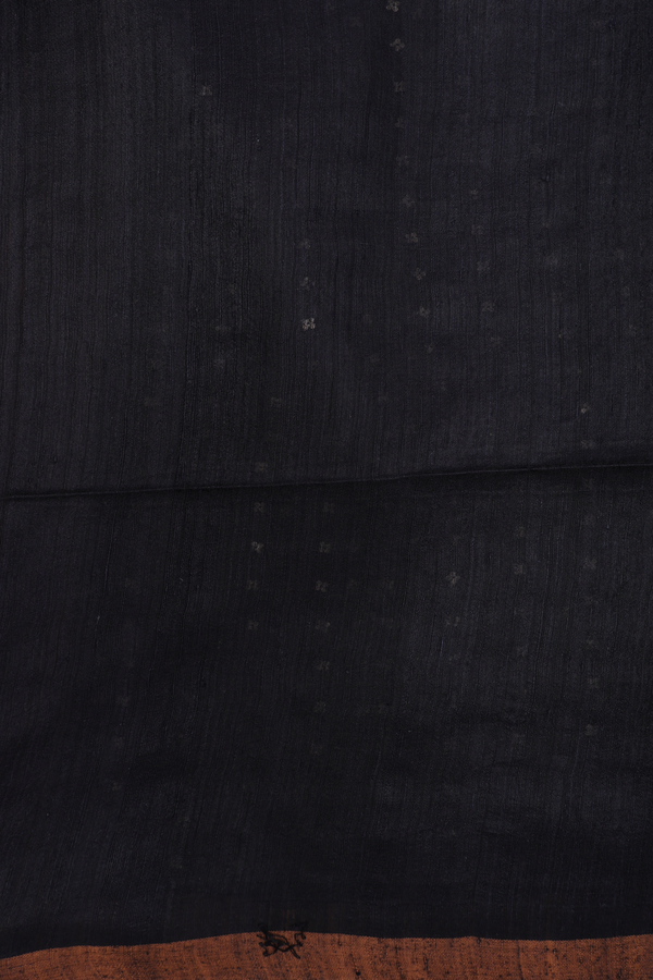 Bailu Silk Saree In Plain Black With Contrast Border