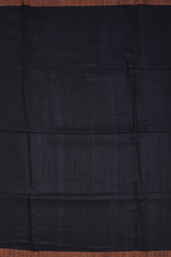 Bailu Silk Saree In Plain Black With Contrast Border