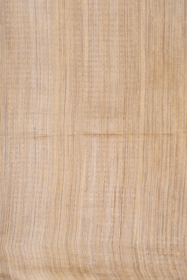 Bailu Silk Saree In Plain Brown With Chamki Border