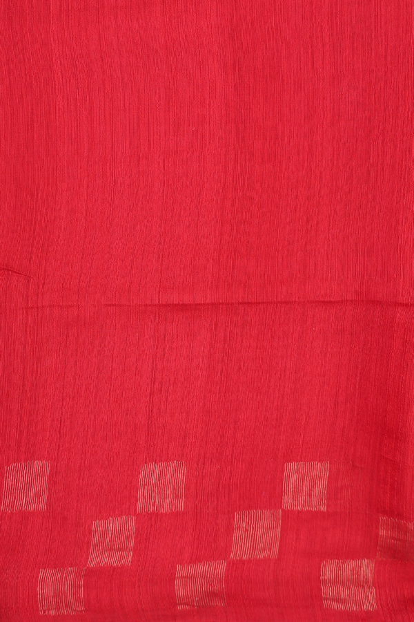Bailu Silk Saree In Plain Chilli Red With Zari Border
