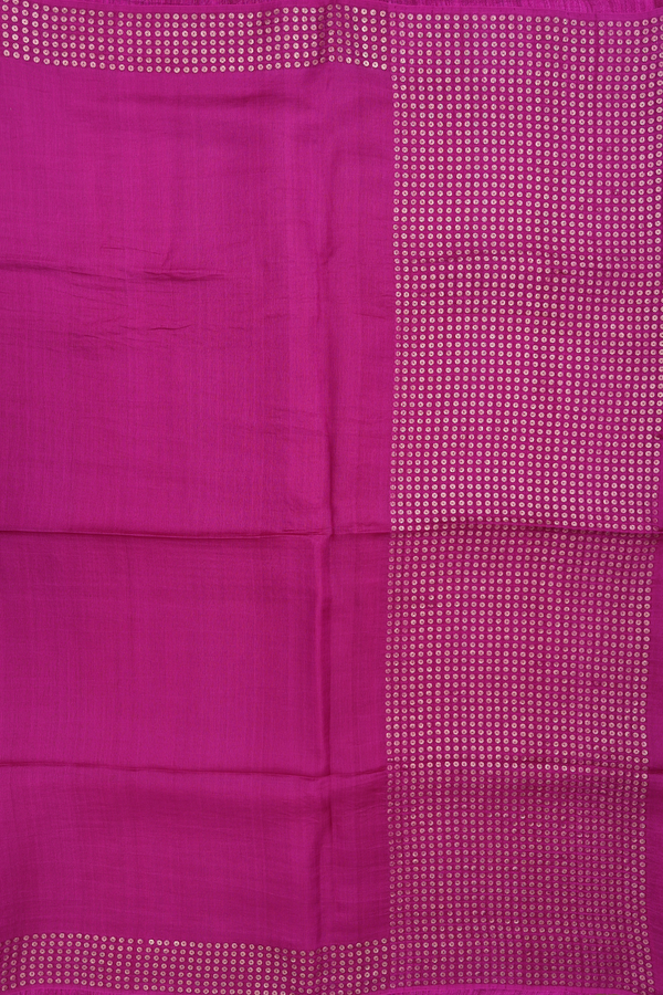 Bailu Silk Saree In Plain Grape Purple With Chamki Border