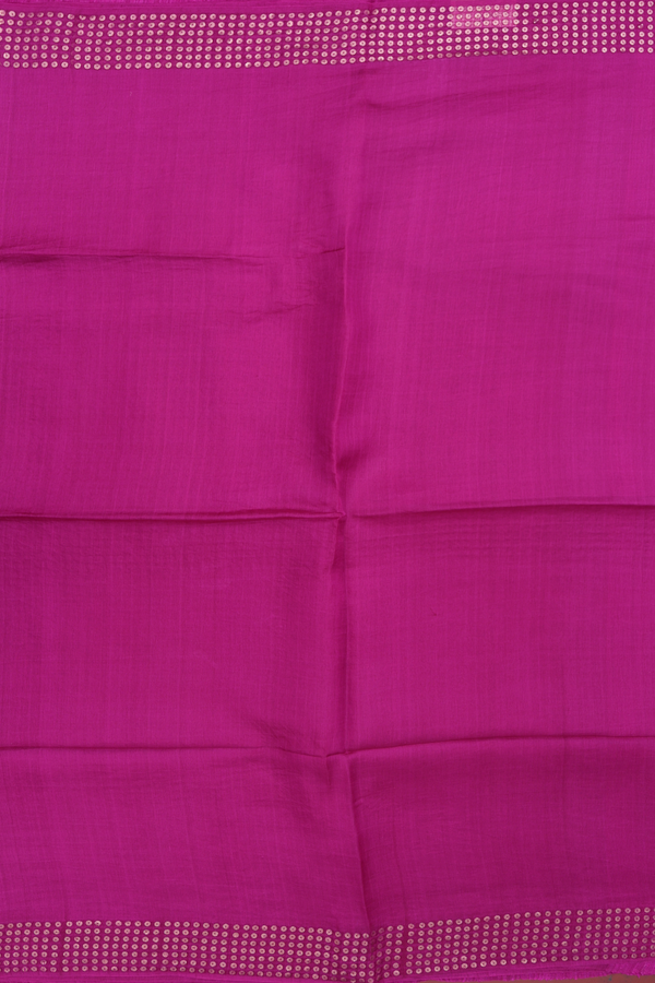 Bailu Silk Saree In Plain Grape Purple With Chamki Border