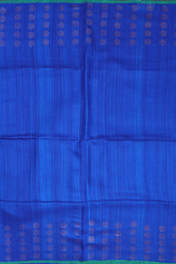 Bailu Silk Saree In Plain Indigo Blue With Zari Border