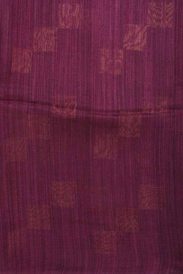 Bailu Silk Saree In Plain Plum Brown With Square Border
