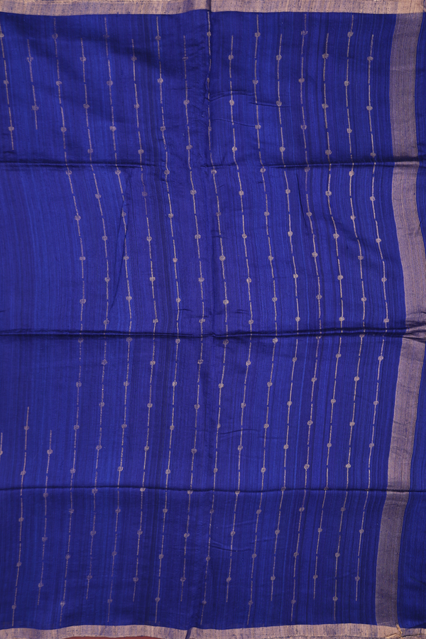 Bailu Silk Saree In Plain Royal Blue With Zari Border