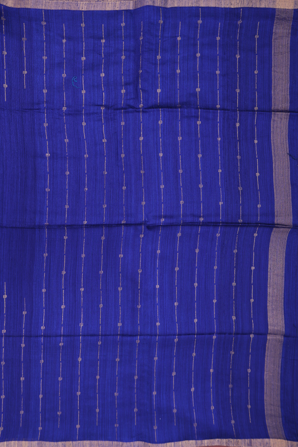 Bailu Silk Saree In Plain Royal Blue With Zari Border