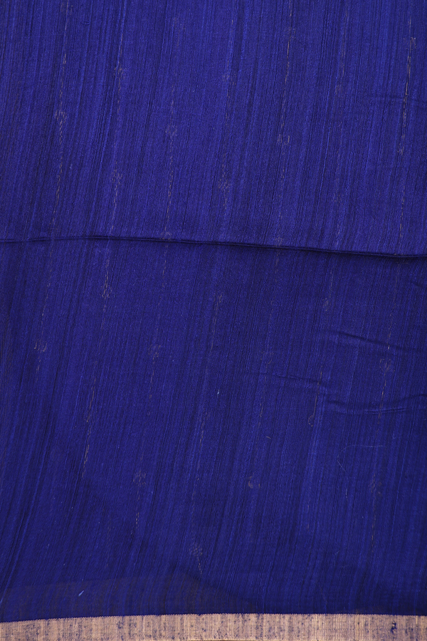 Bailu Silk Saree In Plain Royal Blue With Zari Border