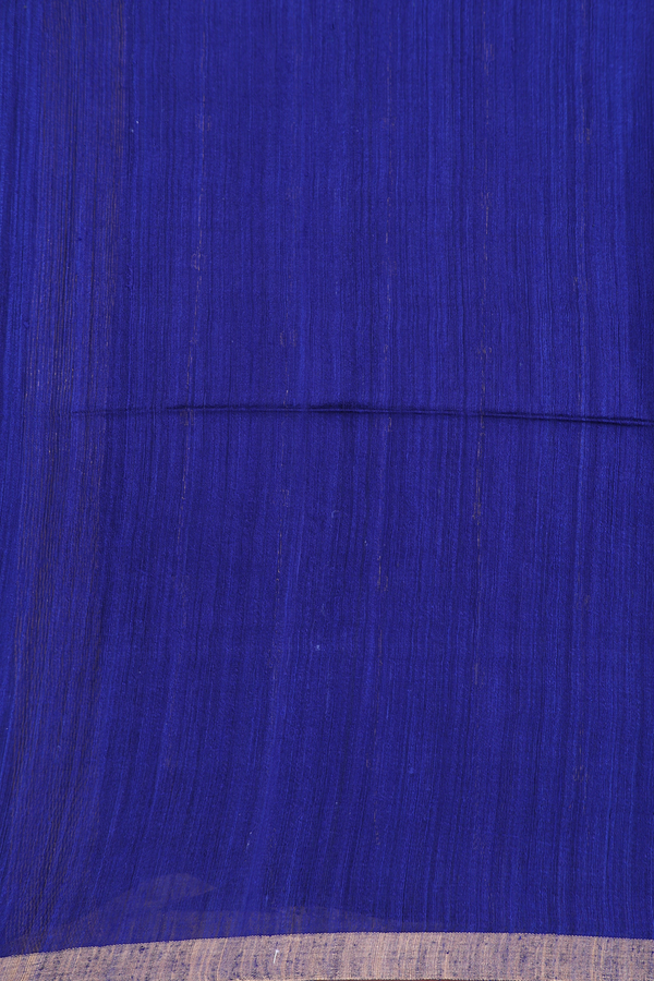 Bailu Silk Saree In Plain Royal Blue With Zari Border