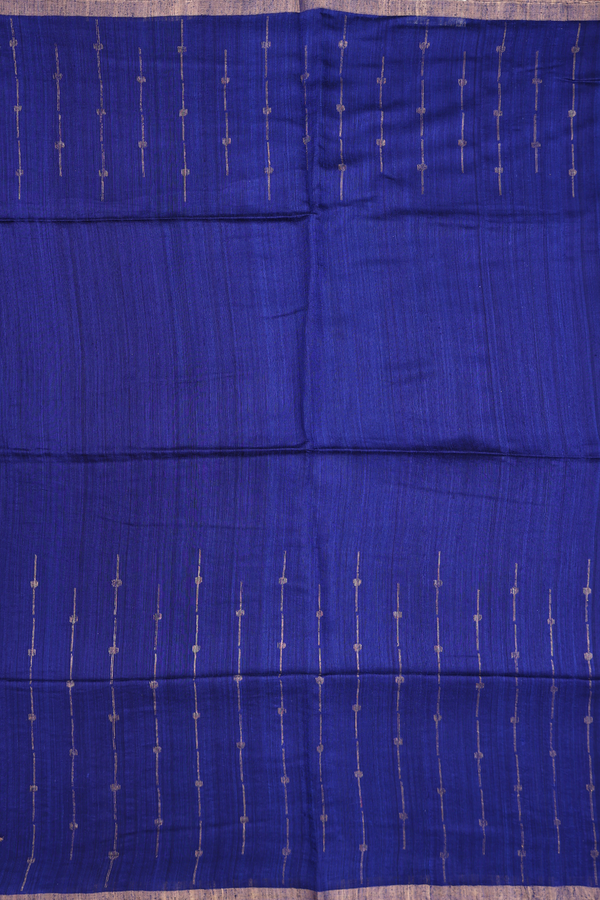 Bailu Silk Saree In Plain Royal Blue With Zari Border