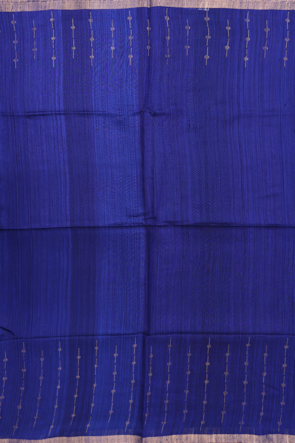 Bailu Silk Saree In Plain Royal Blue With Zari Border