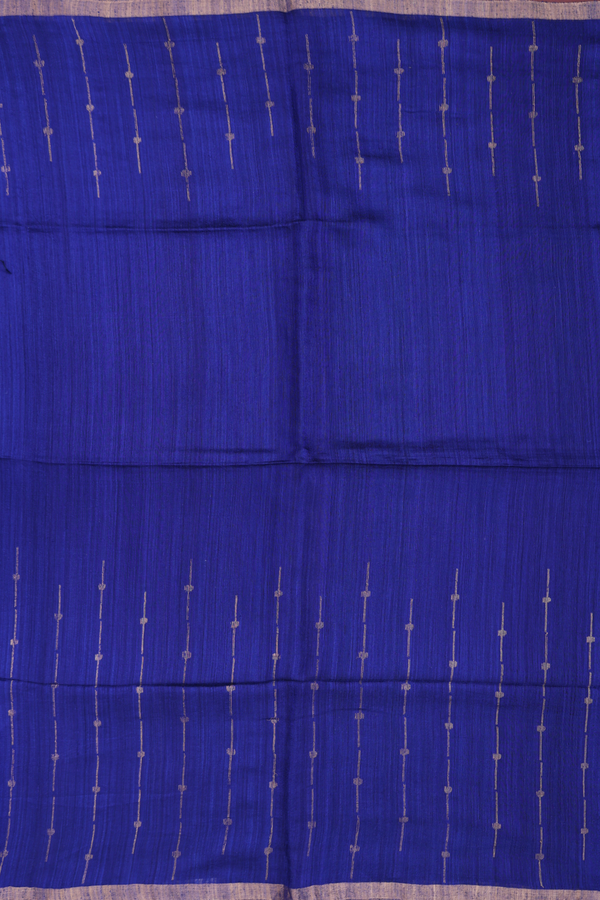 Bailu Silk Saree In Plain Royal Blue With Zari Border