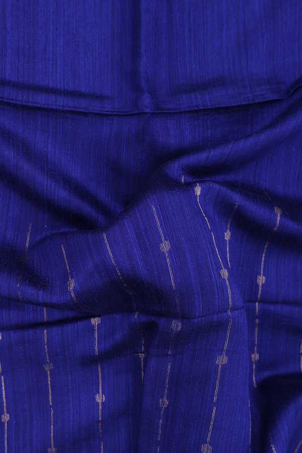Bailu Silk Saree In Plain Royal Blue With Zari Border