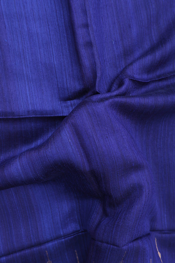 Bailu Silk Saree In Plain Royal Blue With Zari Border