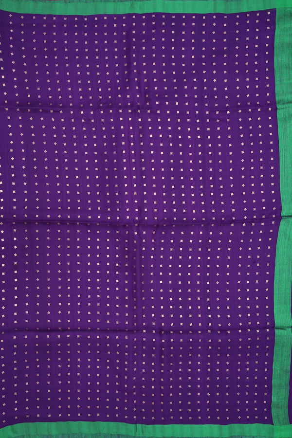 Bailu Silk Saree In Plain Royal Purple With Contrast Border