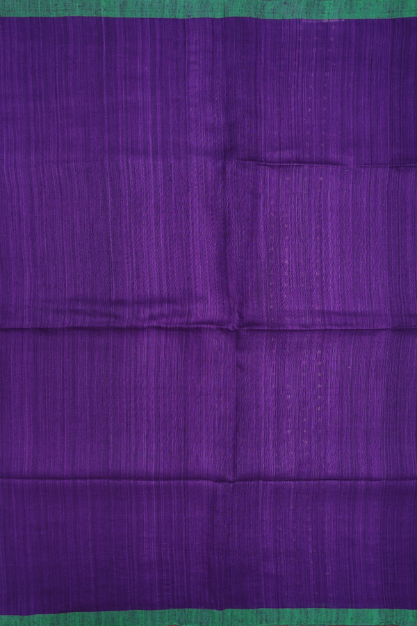 Bailu Silk Saree In Plain Royal Purple With Contrast Border